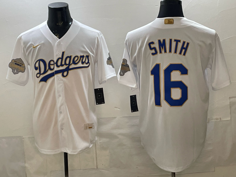 Men 2026 Los Angeles Dodgers #16 Smith white Game Nike MLB Jersey 0504002->los angeles dodgers->MLB Jersey